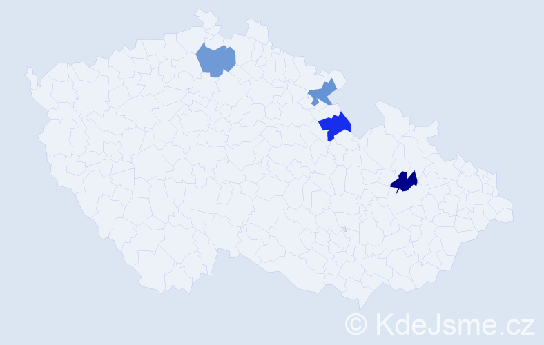 Jméno: 'Anna Daniela', počet výskytů 4 v celé ČR