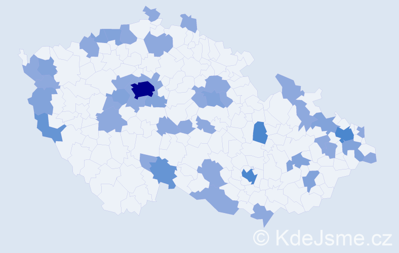 Jméno: 'Gregor', počet výskytů 76 v celé ČR