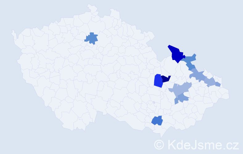 Jméno: 'Míroslav', počet výskytů 13 v celé ČR