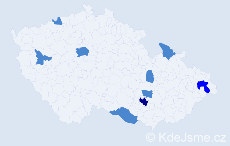 Jméno: 'Timotei', počet výskytů 12 v celé ČR