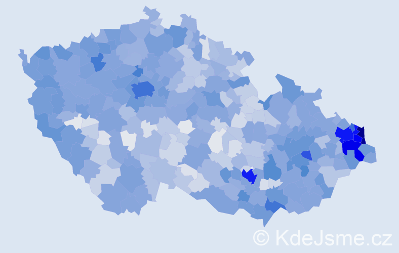 Jméno: 'Peter', počet výskytů 4886 v celé ČR