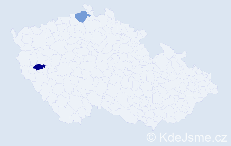 Jméno: 'Klára Magdalena', počet výskytů 2 v celé ČR