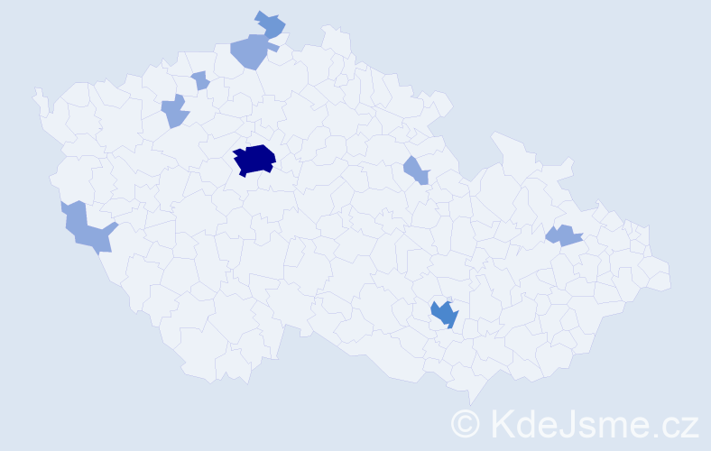 Jméno: 'Thuy Duong', počet výskytů 17 v celé ČR