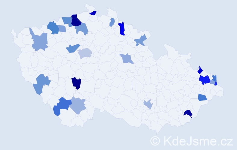 Jméno: 'Ywetta', počet výskytů 44 v celé ČR