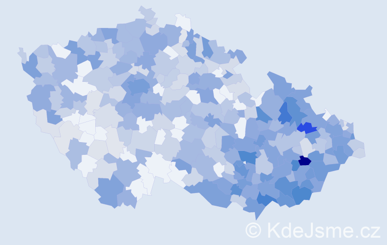 Jméno: 'Emílie', počet výskytů 933 v celé ČR