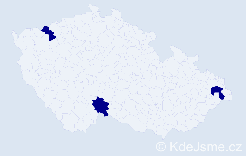 Jméno: 'Kien', počet výskytů 3 v celé ČR