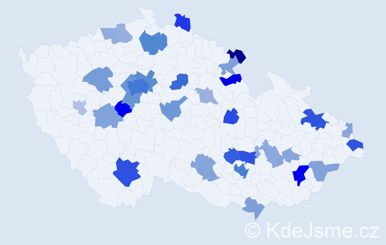 Jméno: 'Tea', počet výskytů 71 v celé ČR