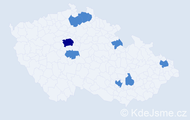 Jméno: 'Valja', počet výskytů 11 v celé ČR