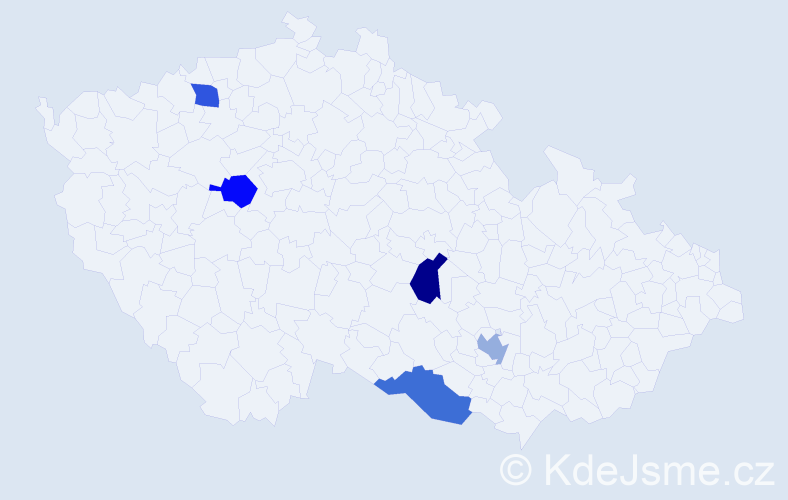 Jméno: 'Leontyna', počet výskytů 5 v celé ČR