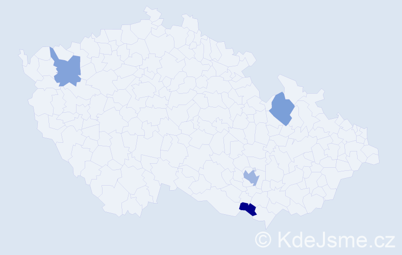 Jméno: 'Traute', počet výskytů 5 v celé ČR