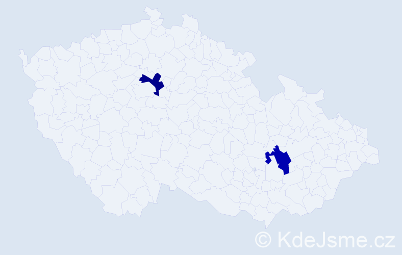 Jméno: 'Dustin', počet výskytů 2 v celé ČR