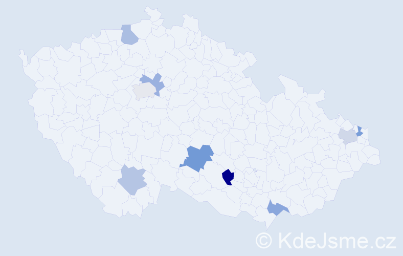 Jméno: 'Daniel Karel', počet výskytů 10 v celé ČR