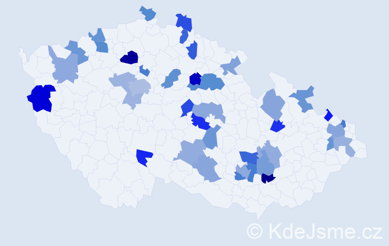 Jméno: 'Máša', počet výskytů 56 v celé ČR