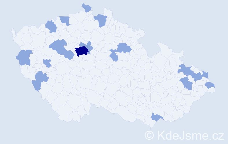 Jméno: 'Xénia', počet výskytů 26 v celé ČR
