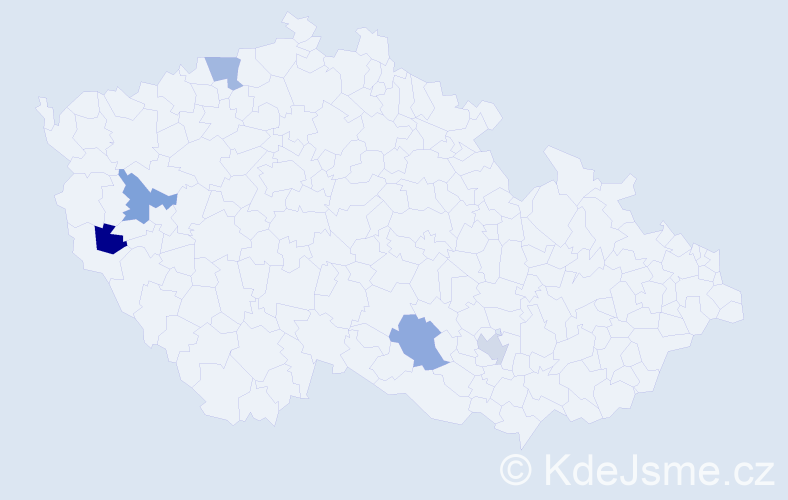 Jméno: 'Ala', počet výskytů 5 v celé ČR