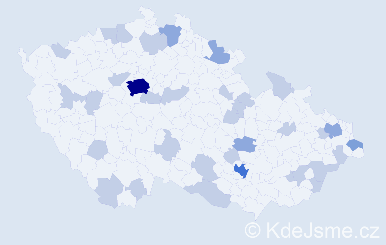 Jméno: 'Abigail', počet výskytů 57 v celé ČR
