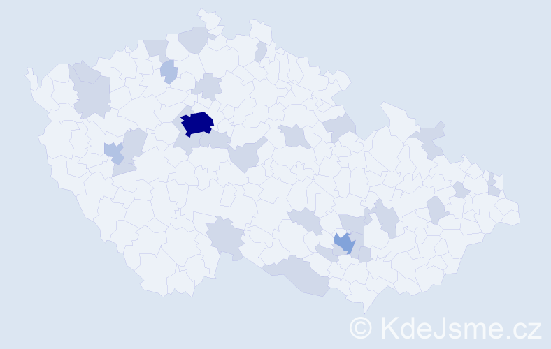 Jméno: 'Ben', počet výskytů 50 v celé ČR