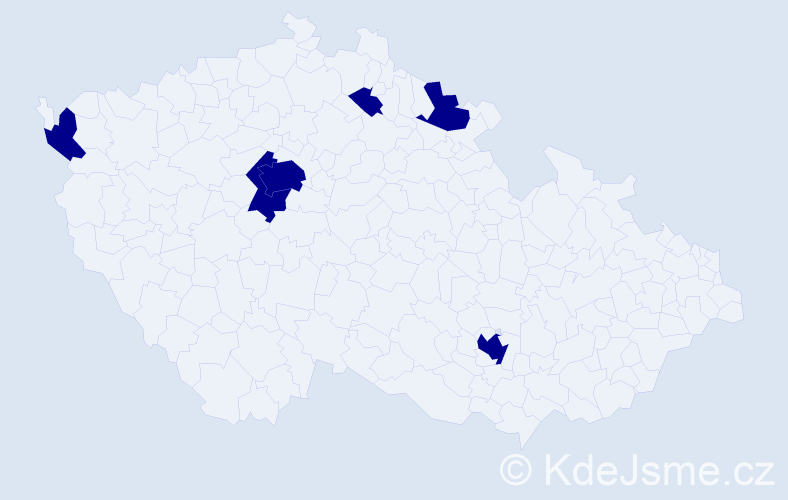Jméno: 'Adeline', počet výskytů 6 v celé ČR