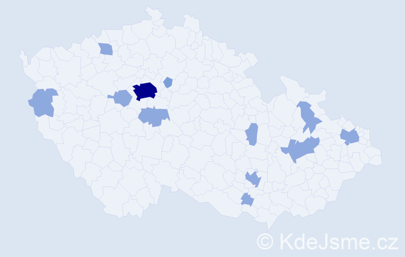 Jméno: 'Mohamad', počet výskytů 19 v celé ČR