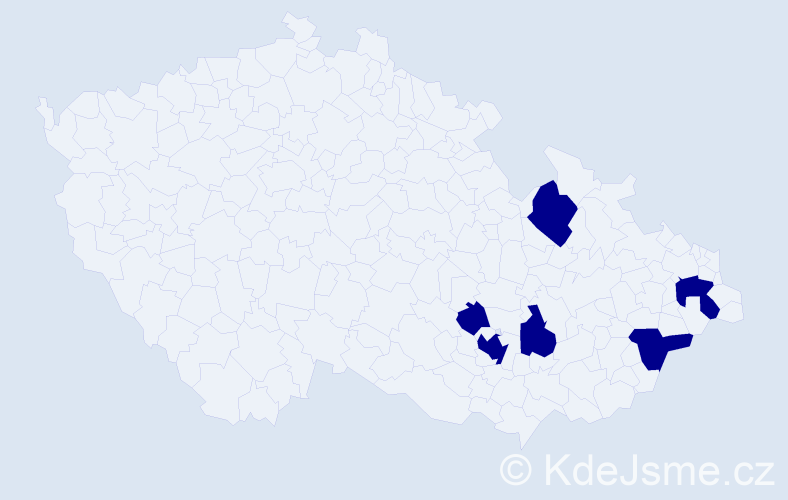 Jméno: 'Daren', počet výskytů 6 v celé ČR