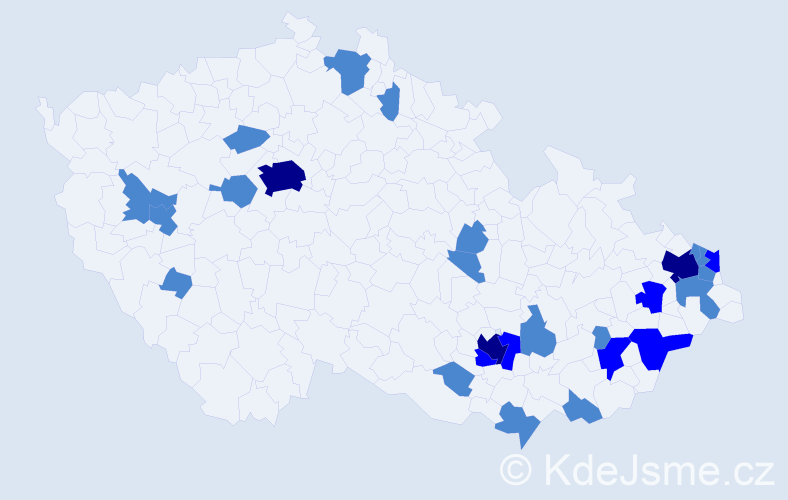 Jméno: 'Rudolfina', počet výskytů 37 v celé ČR