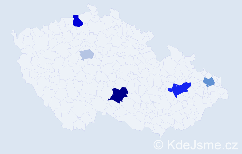 Jméno: 'Barbora Emma', počet výskytů 5 v celé ČR
