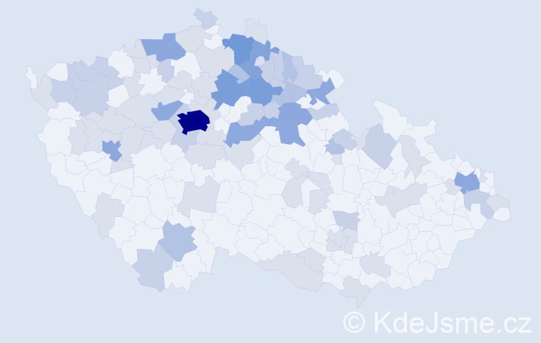 Jméno: 'Hanička', počet výskytů 205 v celé ČR