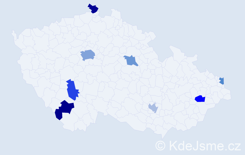 Jméno: 'Elmar', počet výskytů 12 v celé ČR