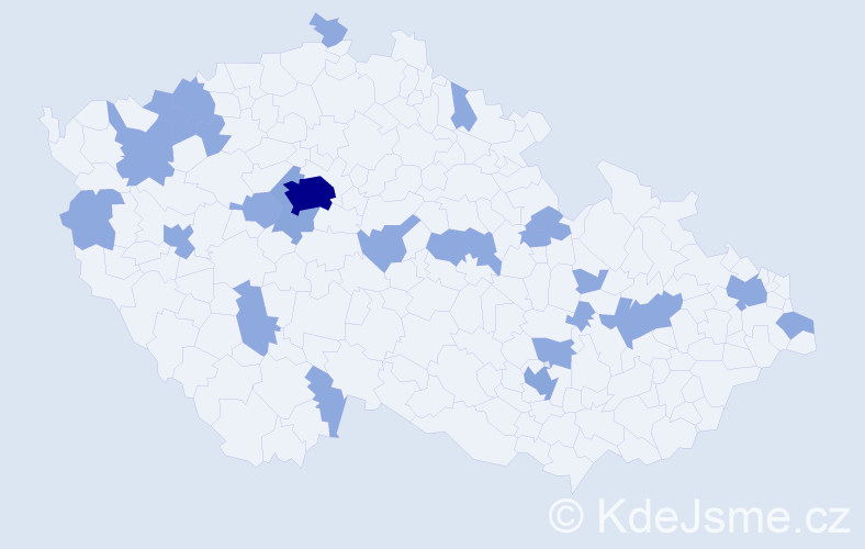 Jméno: 'Lilia', počet výskytů 34 v celé ČR