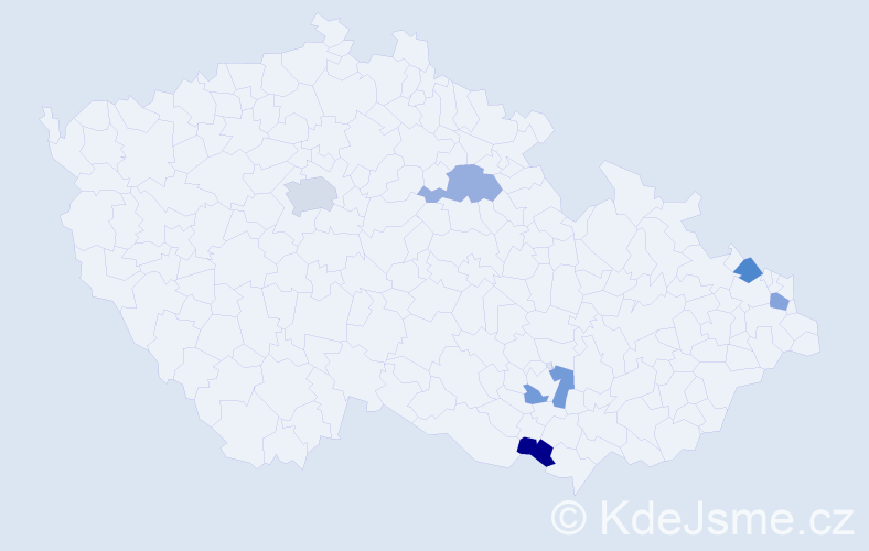 Jméno: 'Georgína', počet výskytů 7 v celé ČR