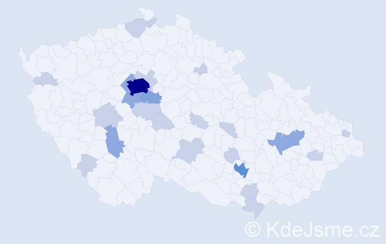 Jméno: 'Jonatán', počet výskytů 43 v celé ČR