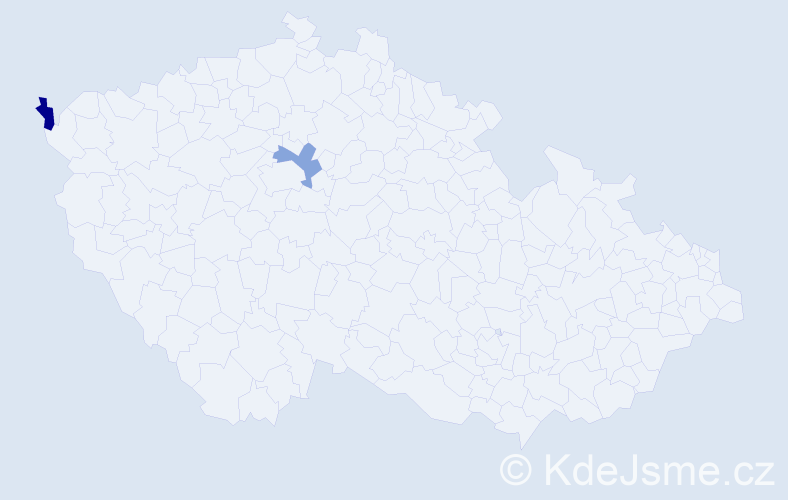 Jméno: 'Madeleine Jana', počet výskytů 2 v celé ČR