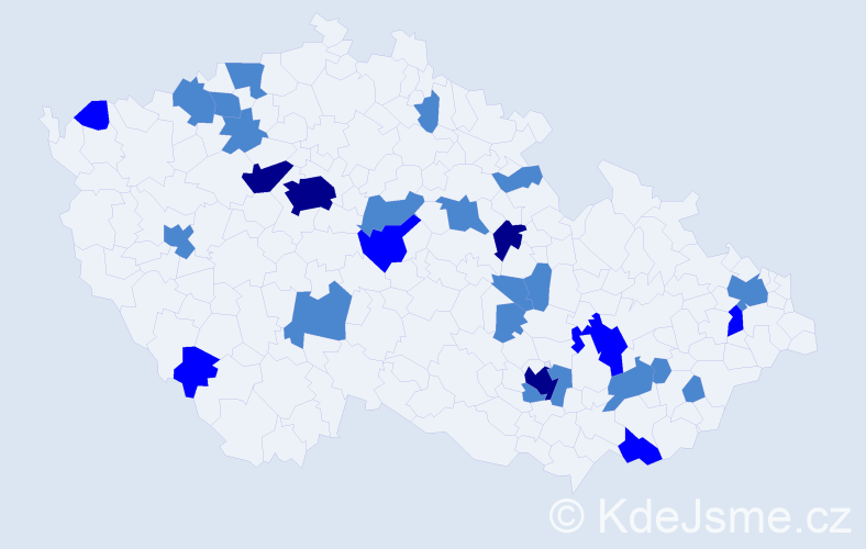 Jméno: 'Milič', počet výskytů 42 v celé ČR