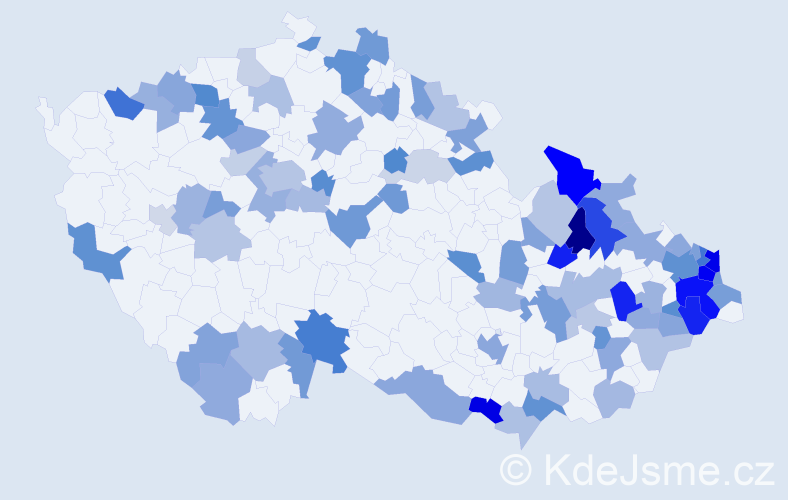 Jméno: 'Antónia', počet výskytů 159 v celé ČR