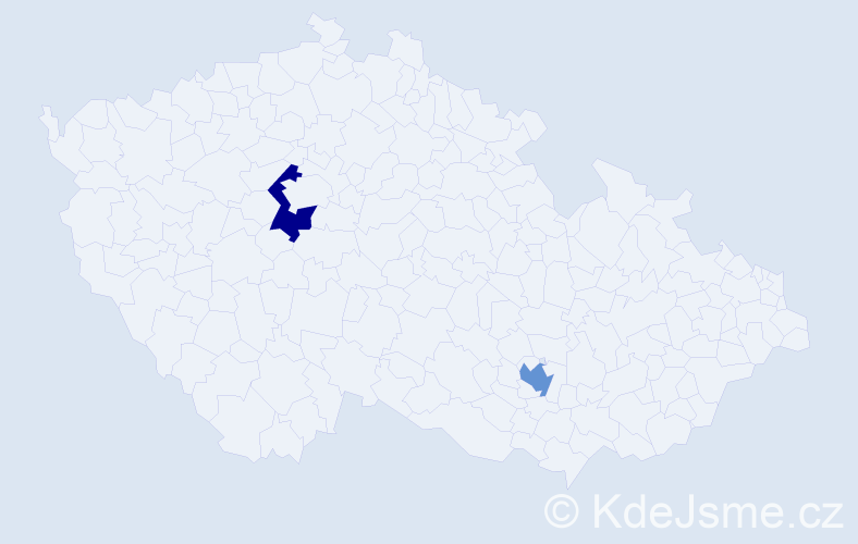 Jméno: 'Bistra', počet výskytů 2 v celé ČR