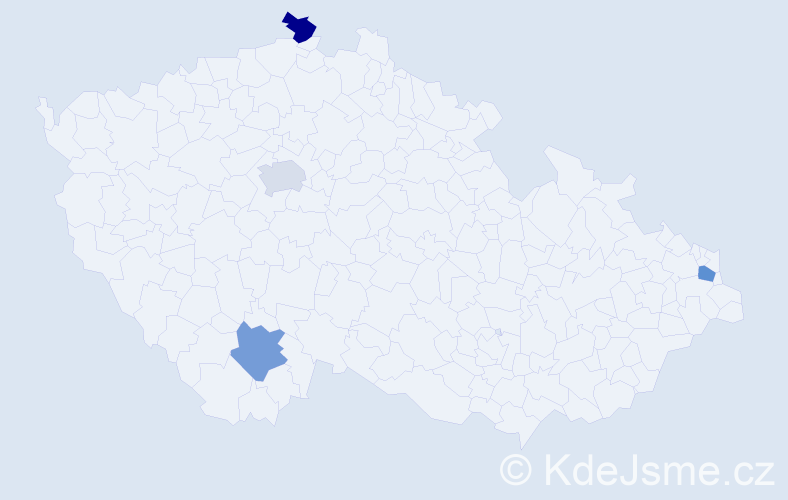 Jméno: 'Matt', počet výskytů 4 v celé ČR