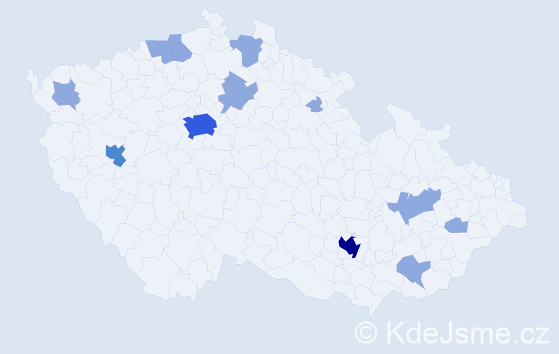 Jméno: 'Afrim', počet výskytů 19 v celé ČR
