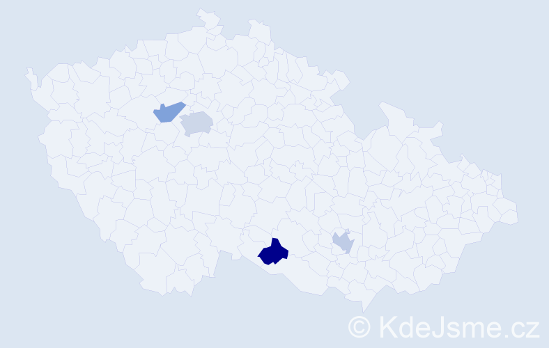 Jméno: 'Saška', počet výskytů 5 v celé ČR