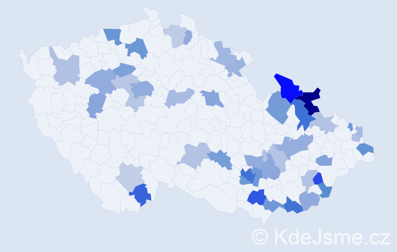 Jméno: 'Anastasia', počet výskytů 81 v celé ČR