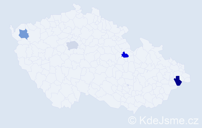 Jméno: 'Kateřina Lucie', počet výskytů 5 v celé ČR