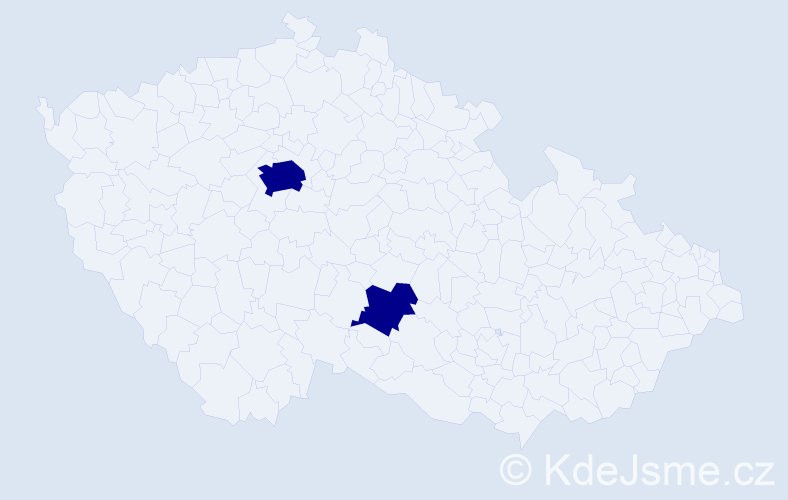 Jméno: 'Marie Sarah', počet výskytů 2 v celé ČR