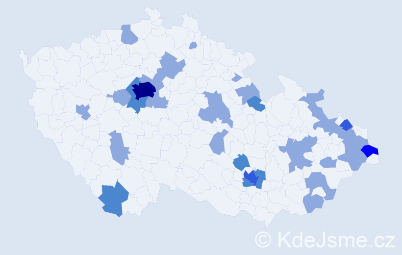 Jméno: 'Bernadeta', počet výskytů 53 v celé ČR