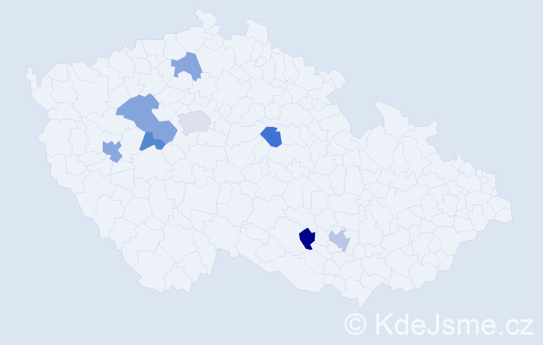 Jméno: 'Dinh Chien', počet výskytů 12 v celé ČR