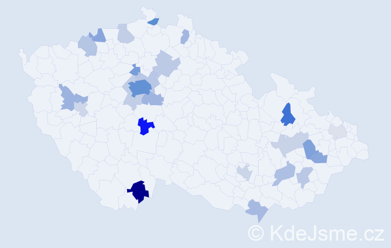 Jméno: 'Mladen', počet výskytů 54 v celé ČR