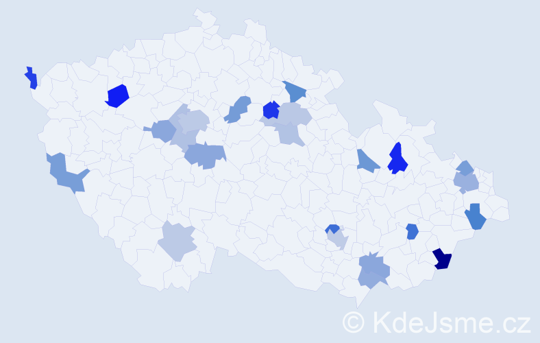 Jméno: 'Melichar', počet výskytů 33 v celé ČR