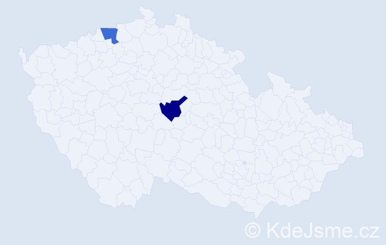Jméno: 'Jan Sébastien', počet výskytů 2 v celé ČR