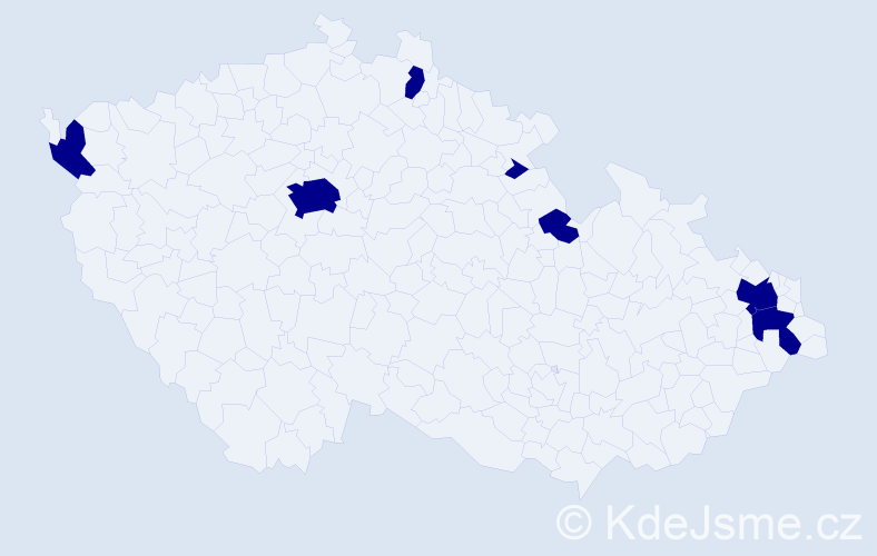 Jméno: 'Štěpán Jiří', počet výskytů 7 v celé ČR