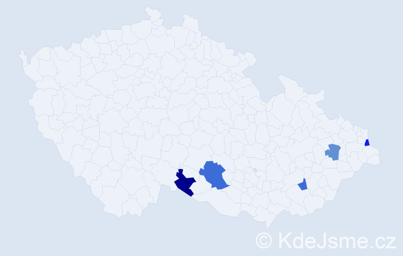 Jméno: 'Aňa', počet výskytů 6 v celé ČR