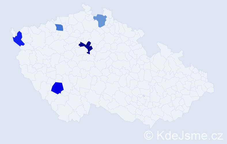 Jméno: 'Daniel Christian', počet výskytů 6 v celé ČR