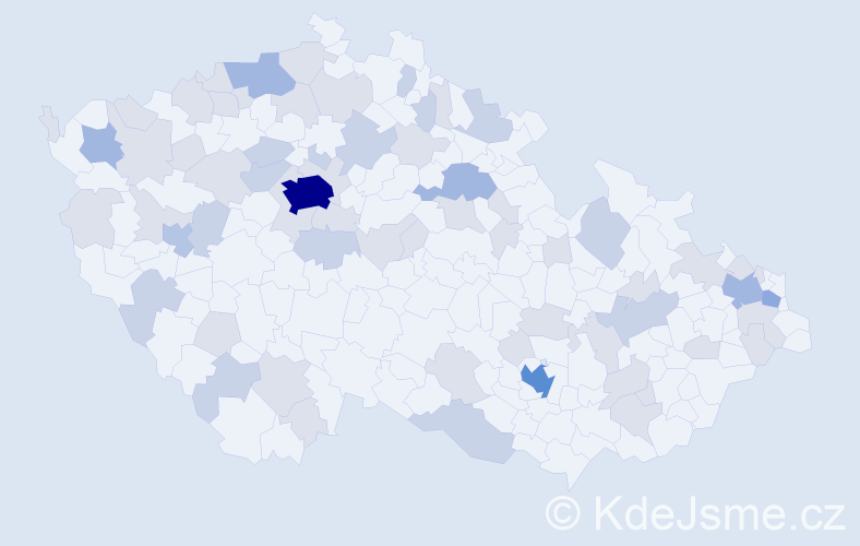 Jméno: 'Angelina', počet výskytů 134 v celé ČR